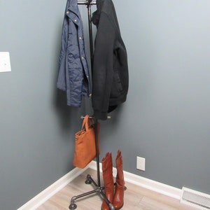 Standing Coat Rack, Coat Tree, Industrial Home Decor, Steampunk Coat Hanger, Entryway Coat Rack image 3