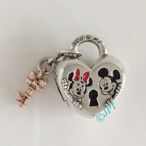 Pandora Disney Mickey and Minnie Mouse Padlock Charm Pandora Charm Free Shipping