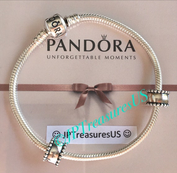 Authentic Pandora Bracelet Sterling Silver Barrel… - image 1