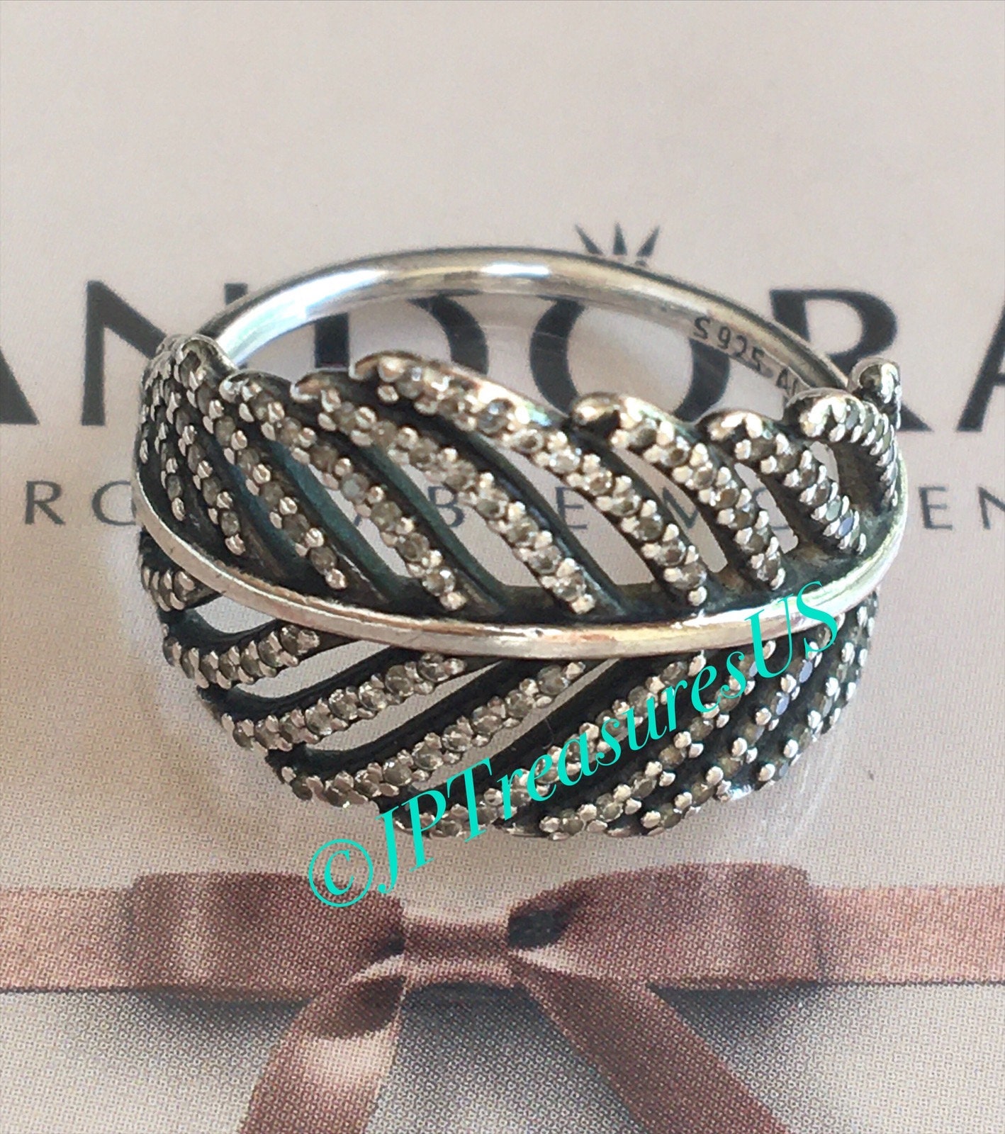 New Authentic Pandora Ring Light as a Feather 190886cz Sterling 50 5 Clear  CZ - Wilson Brothers Jewelry