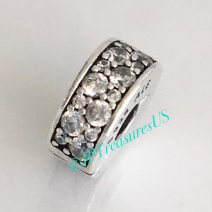 Pandora Shining Elegance Clip Spacer Charm With Clear CZ Retired Pandora Charm Clip Pandora Free Shipping
