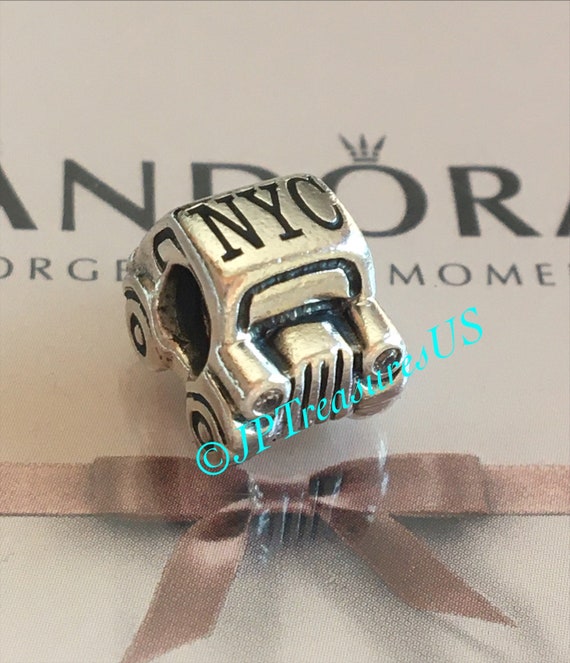 Authentic Pandora NYC Car With Cubic Zirconia Charm Retired
