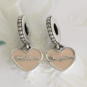 Pandora You Are Always in My Heart Mother and Daughter Dangle Charms Retired Pandora Charm Free Shipping