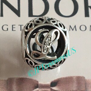 Authentic Pandora Vintage Letter L Charm With Clear CZ Pandora