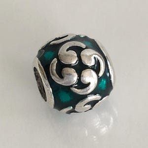 Pandora Zen Turquoise Enamel Charm Retired Pandora Charm Free Shipping