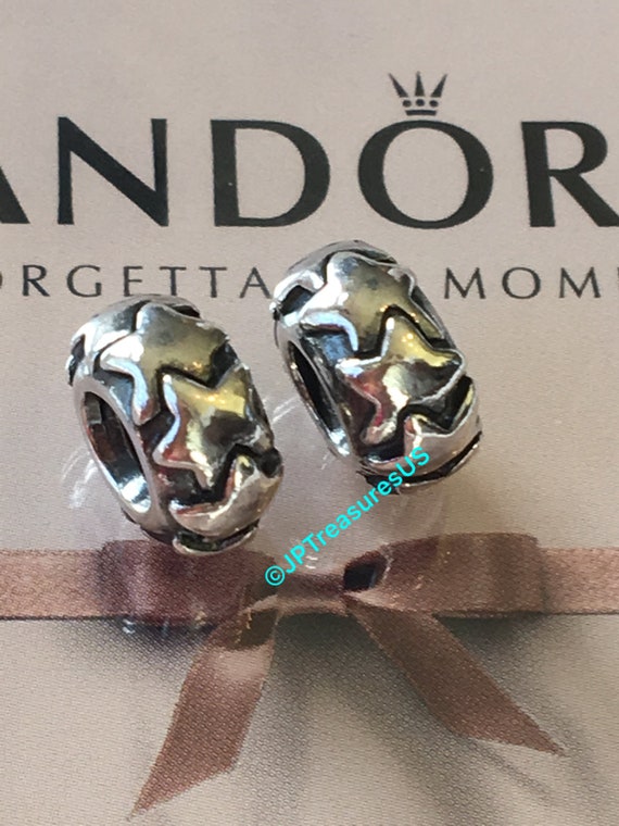 2 Authentic Pandora Shooting Star Spacers Retired Pandora Charms Spacers  Pandora Free Shipping 