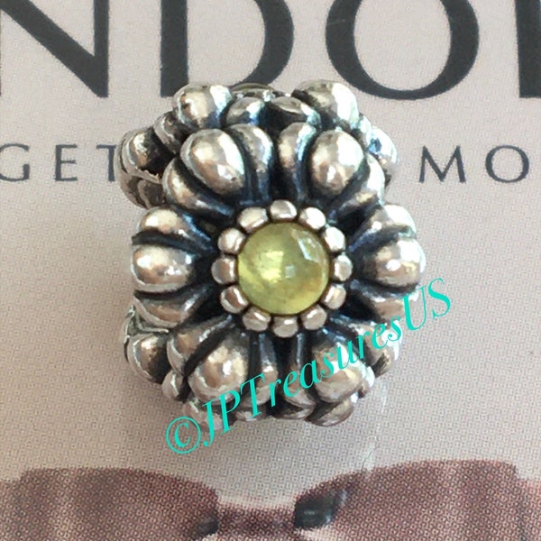 Authentic Pandora Birthday Bloom August Peridot Stone Charm Retired Pandora Birthstone Charm Pandora Free Shipping