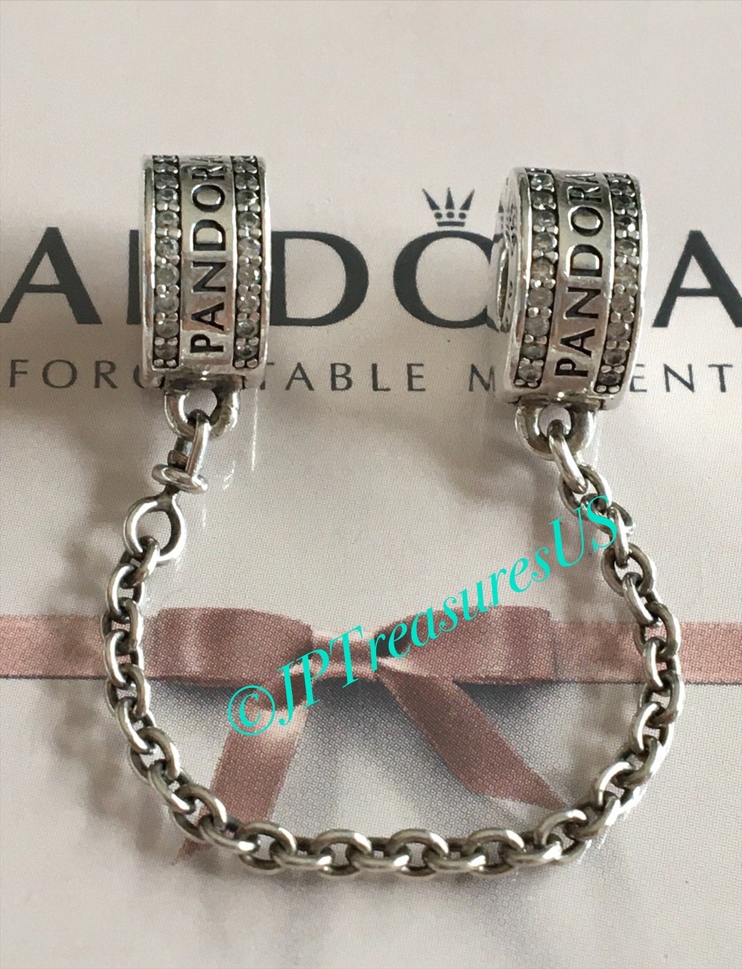 Authentic Pandora Logo Safety Chain Charm Pandora Safety Chain Etsy