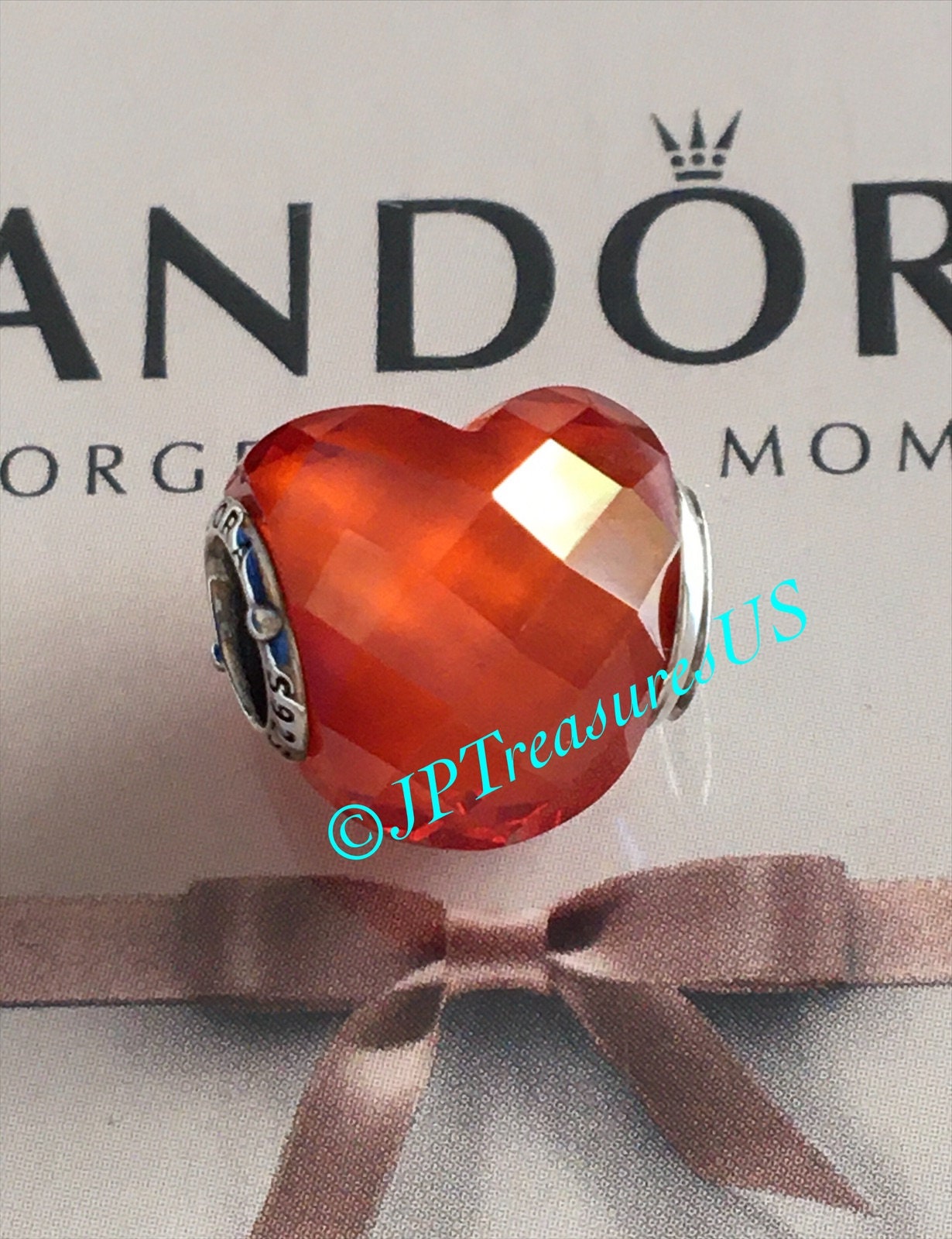 Pandora orange shop heart charm