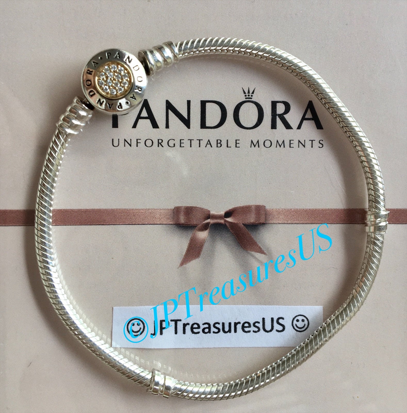 PANDORA Bracelet, Double Wrap w/ Barrel Clasp, Clear CZ - 20 cm / 7.9 in -  American Jewelry