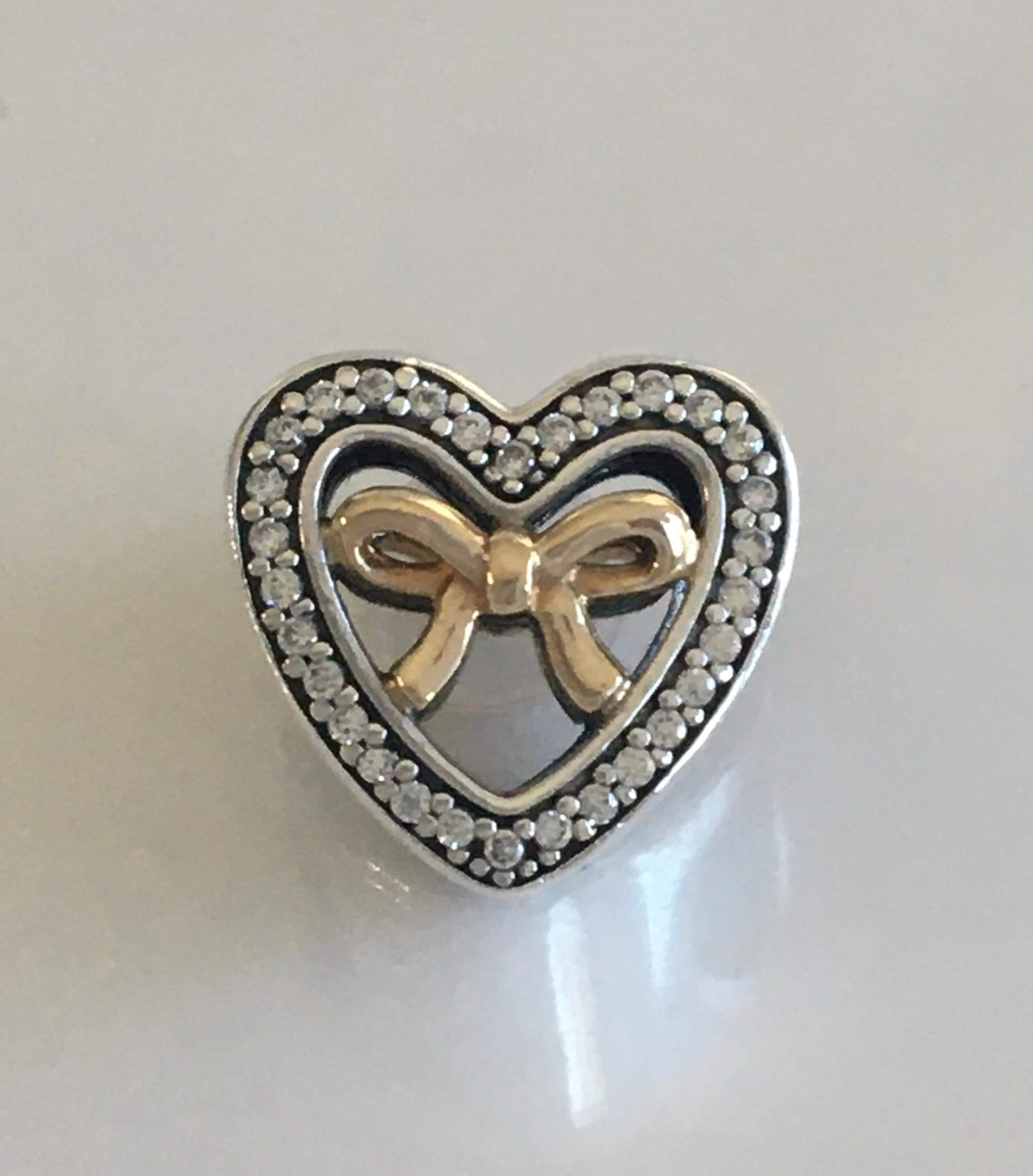 the virgins　heart charm ribbon barretta Pandora Bound by Love Heart Charm Limited Edition Charm Two