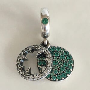 Pandora Lucky Four Leaf Clover Dangle Charm Green And Clear CZ Pandora Charm Free Shipping