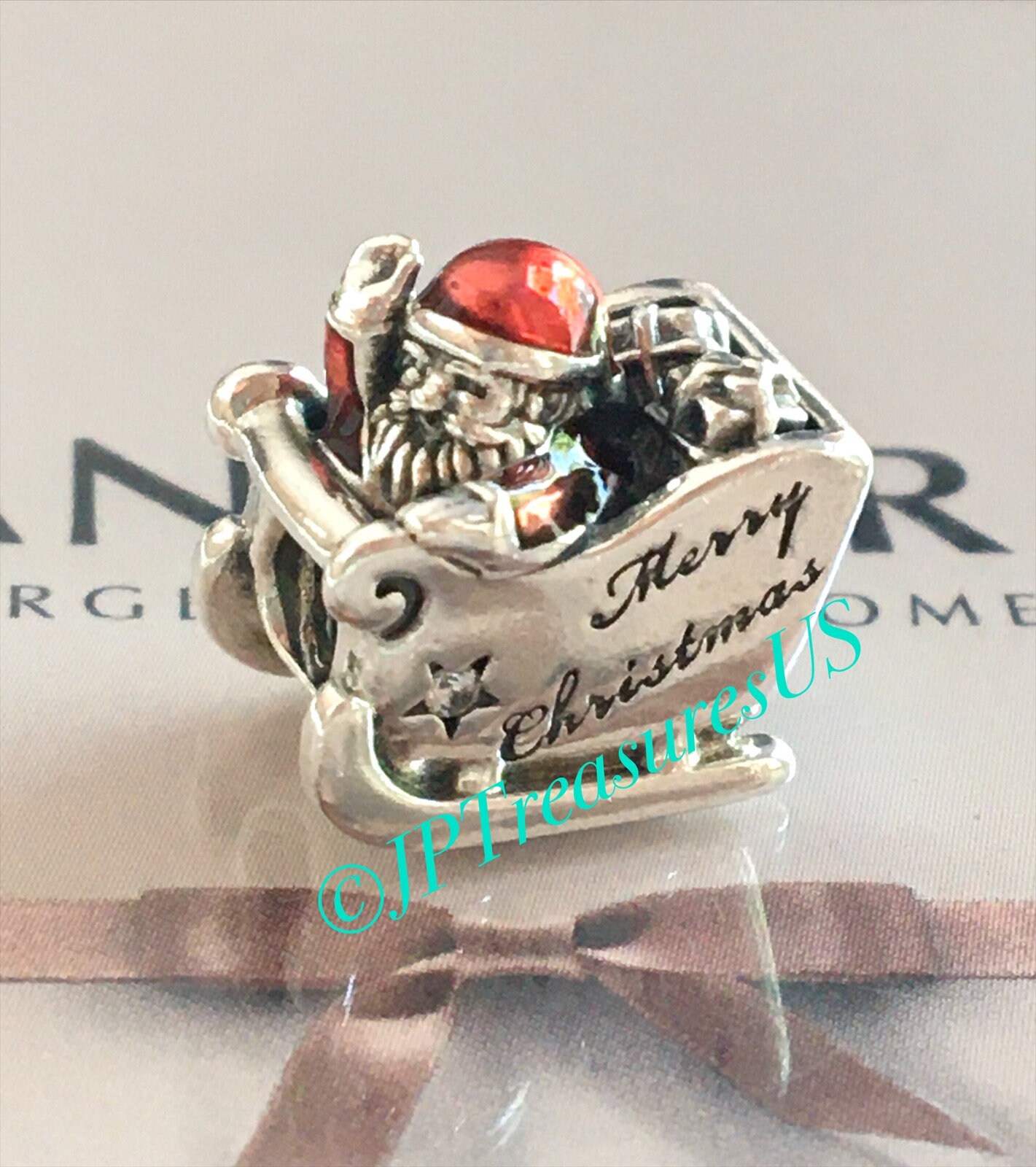 Pandora Christmas Bracelet 20 Charms Present Santa Sleigh Biltmore Angel  (R852)