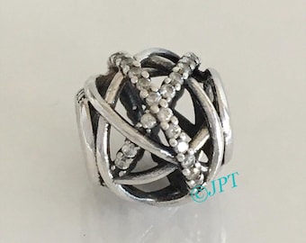 Pandora Galaxy with Clear CZ Charm Retired Pandora Charm Free Shipping
