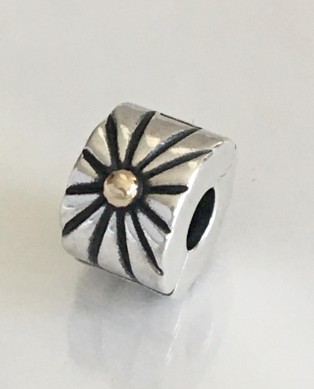 Pandora Sunburst Clip Two Tone Pandora Clip Charm Retired Pandora