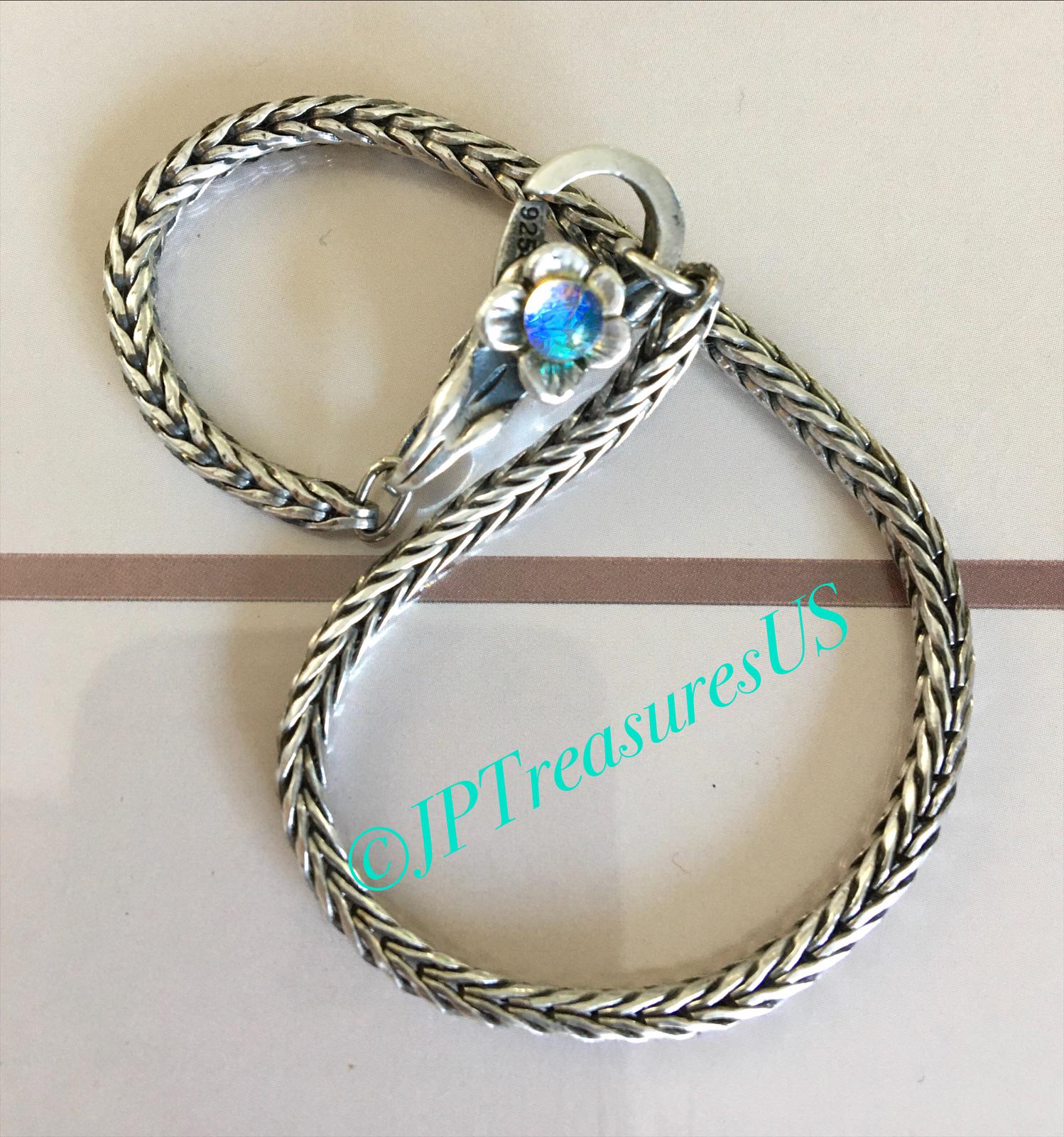 Authentic Trollbeads Bracelet Dichroic Flower Clasp Lock