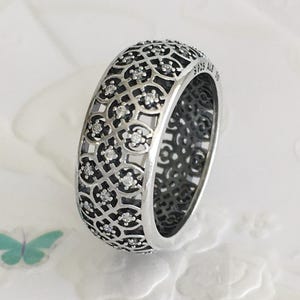 Pandora Intricate Lattice Ring Band Size 50 (Size 5 in US) Discontinued Pandora Band Ring Free Shipping