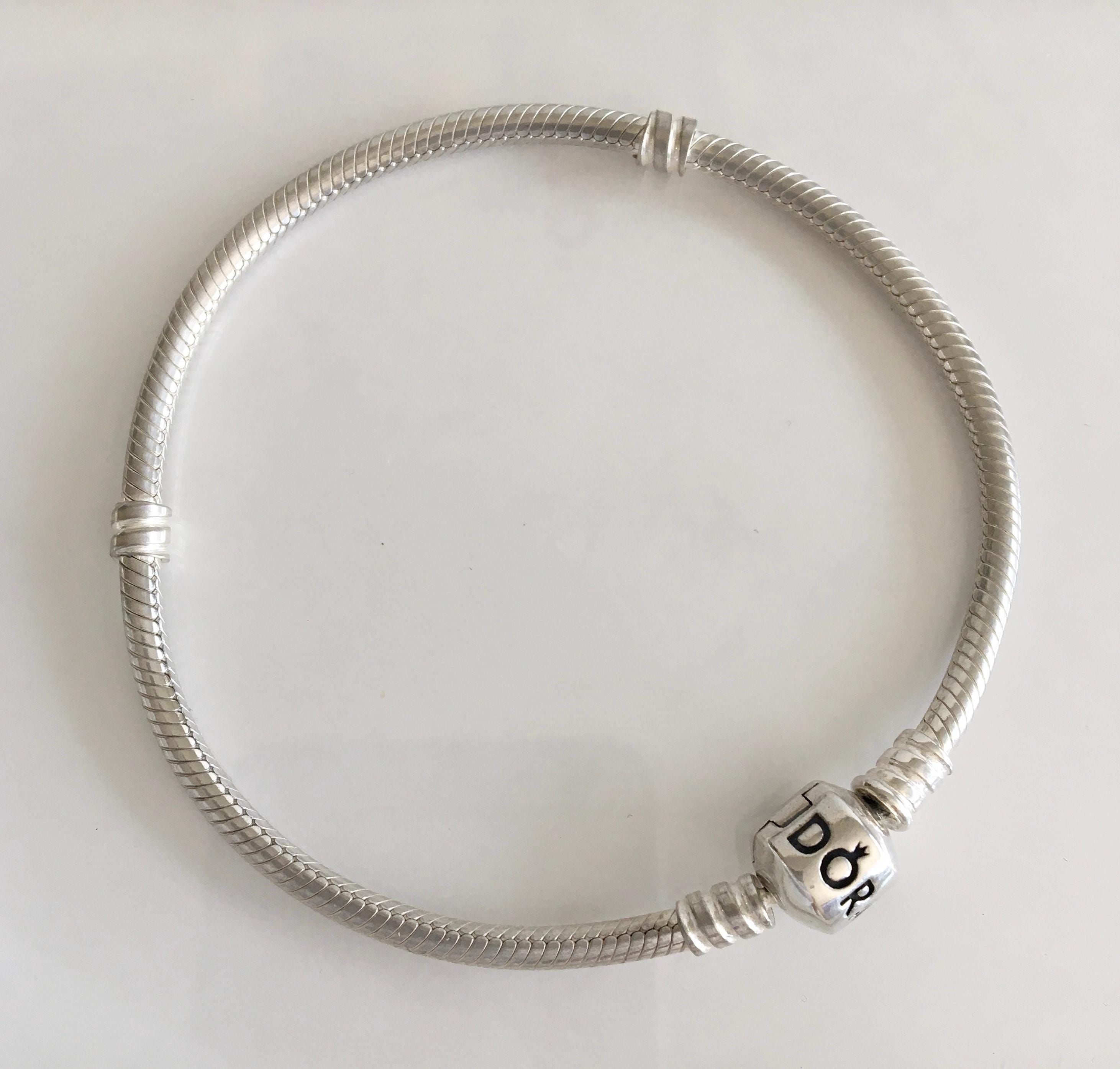 Pandora Bracelet Sterling Silver Barrel Clasp 7.9” (20cm) With