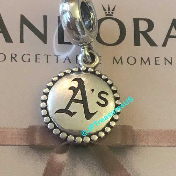 Authentic Pandora Oakland Athletics Unforgettable Moments Dangle Charm Retired Pandora Charm