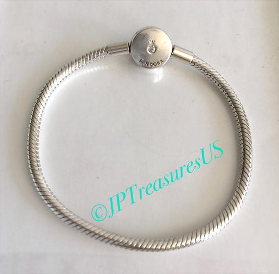 Pandora Halo Snake Chain Bracelet Sterling Silver With CZ 6
