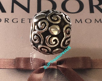 Authentic Pandora Swirls and Dots Charm Retired Pandora Charm Pandora Free Shipping