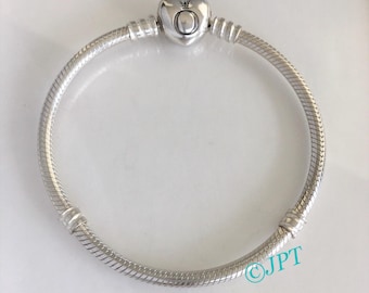 Pandora Bracelet Heart Clasp Sterling Silver 6 3/4” (17 cm) Pandora Moments Bracelet Free Shipping