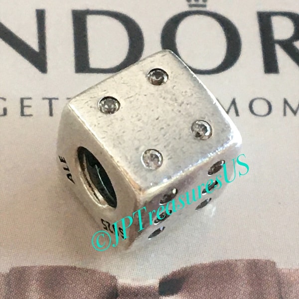 Authentic Pandora Lucky Dice Clear Cubic Zirconia Limited Edition Charm Retired Pandora Charm Free Shipping