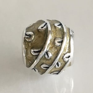 Pandora Vines Beige Enamel Charm Retired Pandora Charm Free Shipping