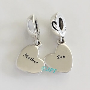 Pandora Mother and Son  Heart Split Dangle Charms Pandora Charm Free Shipping