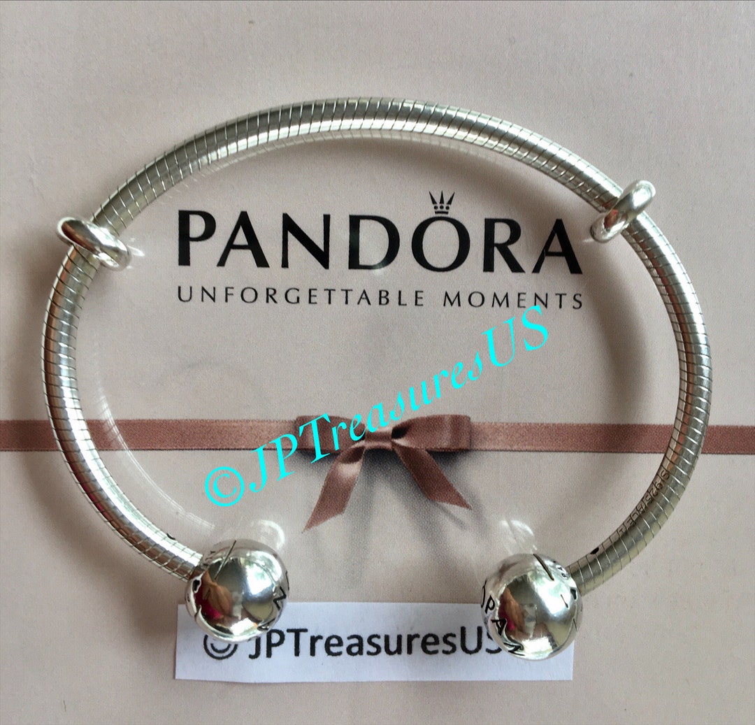 Authentic Pandora Bracelet Open Bangle Snake Chain Sterling Etsy