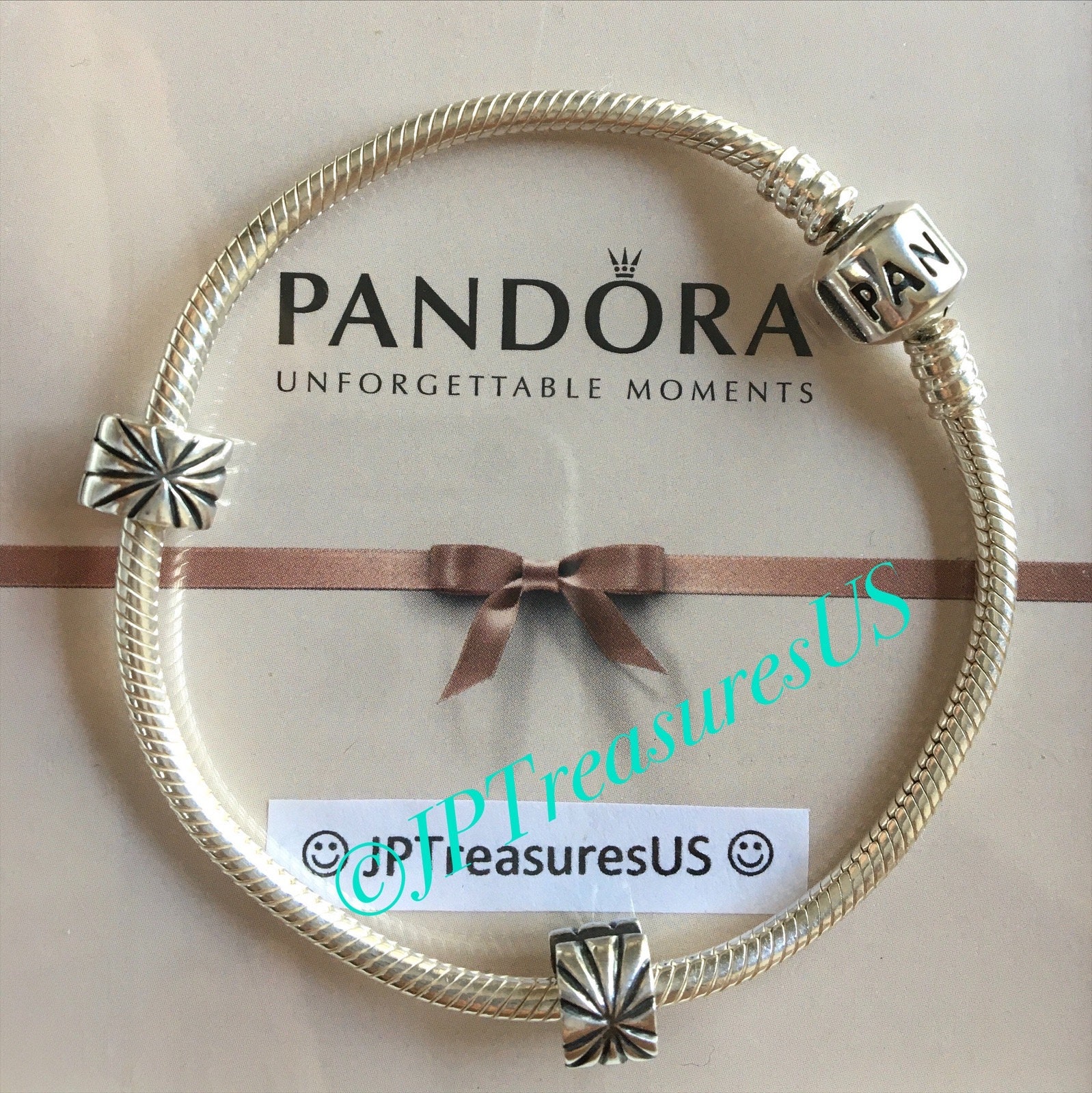 Authentic Pandora Bracelet Sterling Silver Barrel Clasp 7.9