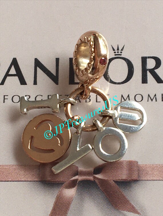 Pandora i love you charm rose gold discount