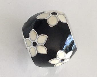 Pandora Mystic Flower Sterling Silver with Enamel Charm Retired Pandora Charm Free Shipping