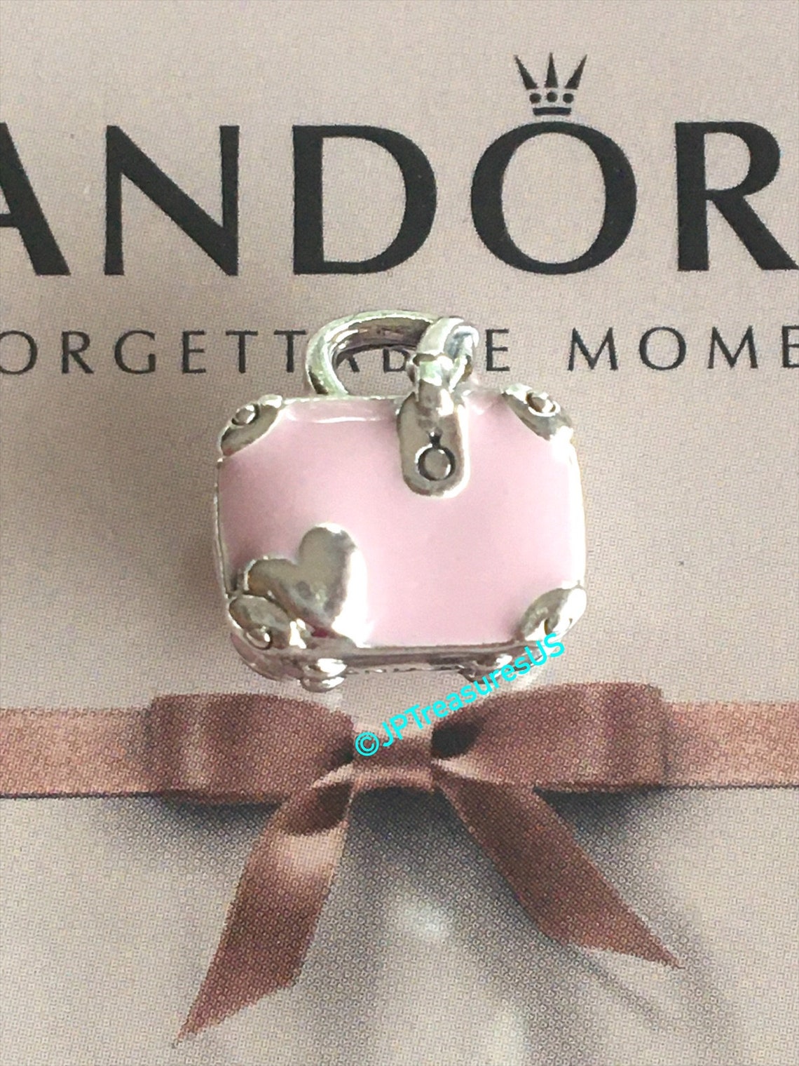 Authentic Pandora Pink Travel Bag Enamel Charm Pandora Charm Etsy