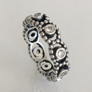 Pandora Her Majesty Ring Band Pandora Ring SZ 50 (5 in US) With Clear CZ Pandora Ring Free Shipping