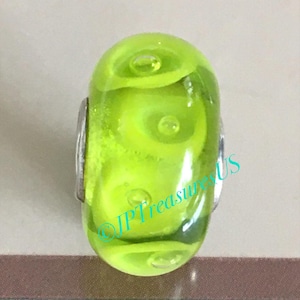 Trollbeads Lime Green Murano Glass Bead Authentic Trollbeads Charm Trollbeads Free Shipping