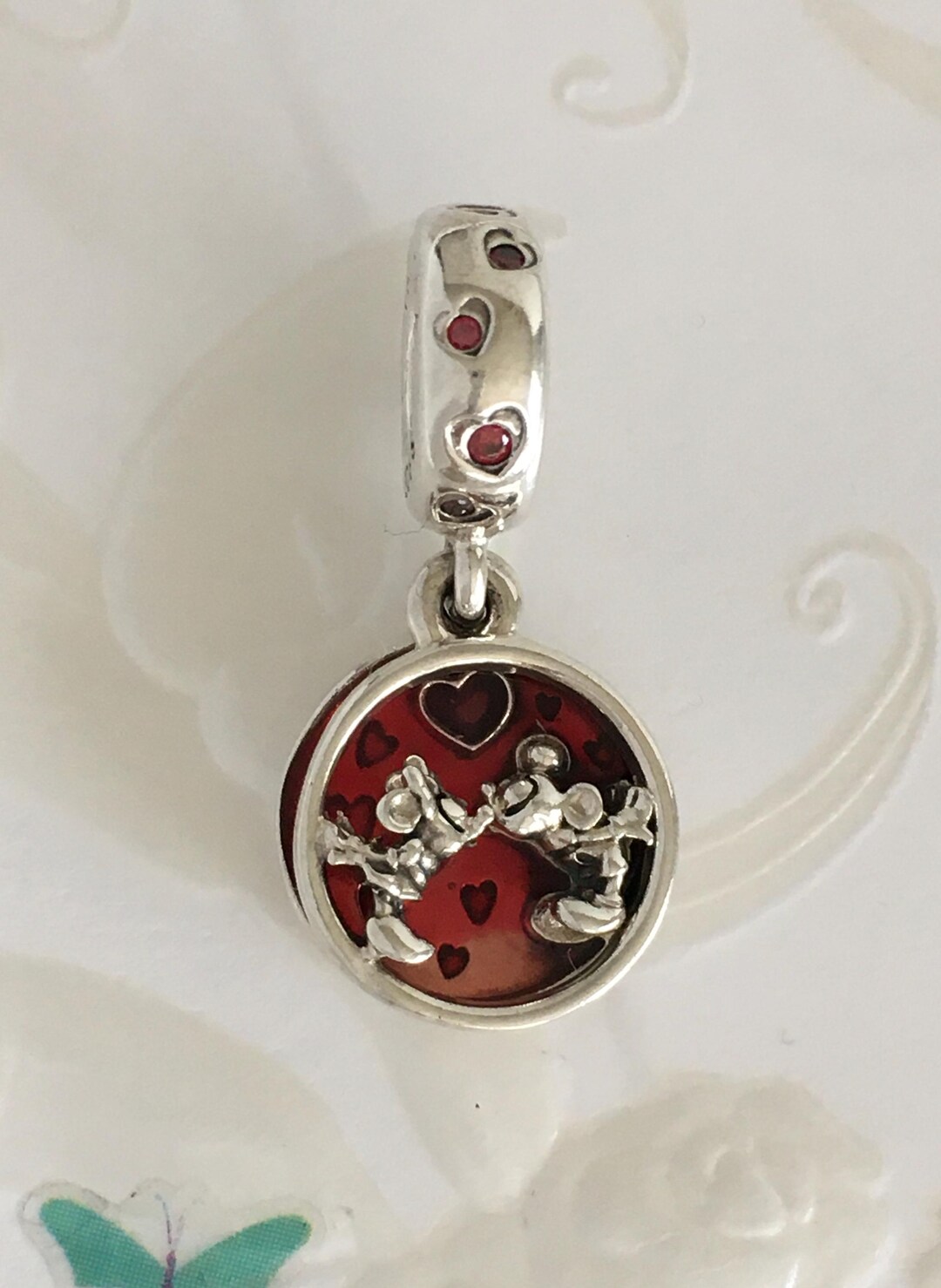 Pandora Disney Mickey and Minnie Mouse Love and Kisses Dangle Charm ...