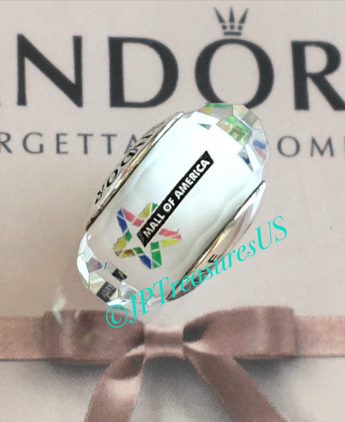 Authentic Pandora Mall of America MOA Exclusive Fascinating White Murano Glass Charm Bead Retired Pandora Murano Glass Bead Free Shipping Etsy