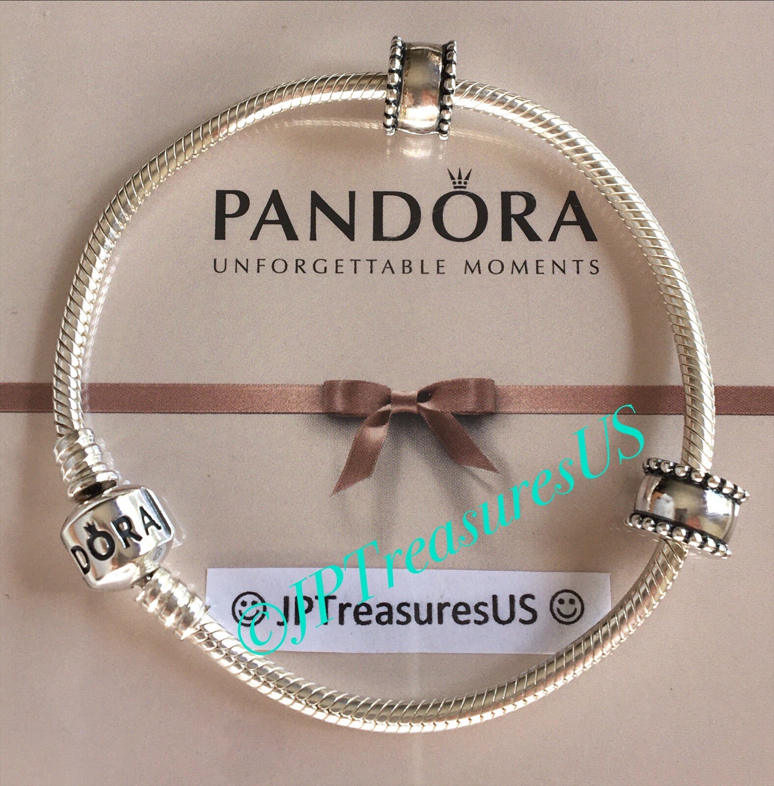 Authentic pandora charm bracelet with 17 pandora charms Spacers 925  Bracelet 7”B
