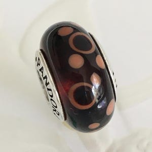 Pandora Orange Bubbles Murano Glass Charm Retired Pandora Charm Murano Glass Bead Free Shipping