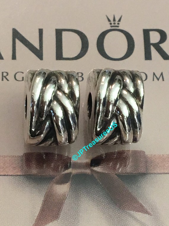 Buy 2 Authentic Pandora Braided Clips Charms Retired Pandora Clips