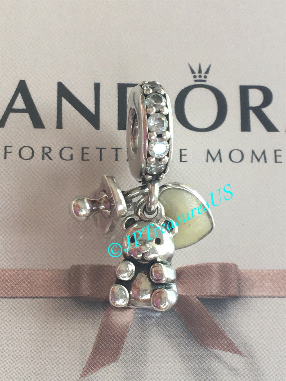 Authentic Pandora Baby Teddy Bear Dangle Charm Enamel With CZ Etsy