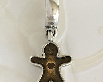 Pandora Gingerbread Man Enamel Dangle Charm Retired Pandora Christmas Charm Free Shipping