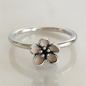 Pandora Cherry Blossom Flower Ring with Enamel Size 54 (Size 7 in US) Pandora Ring Flower Free Shipping