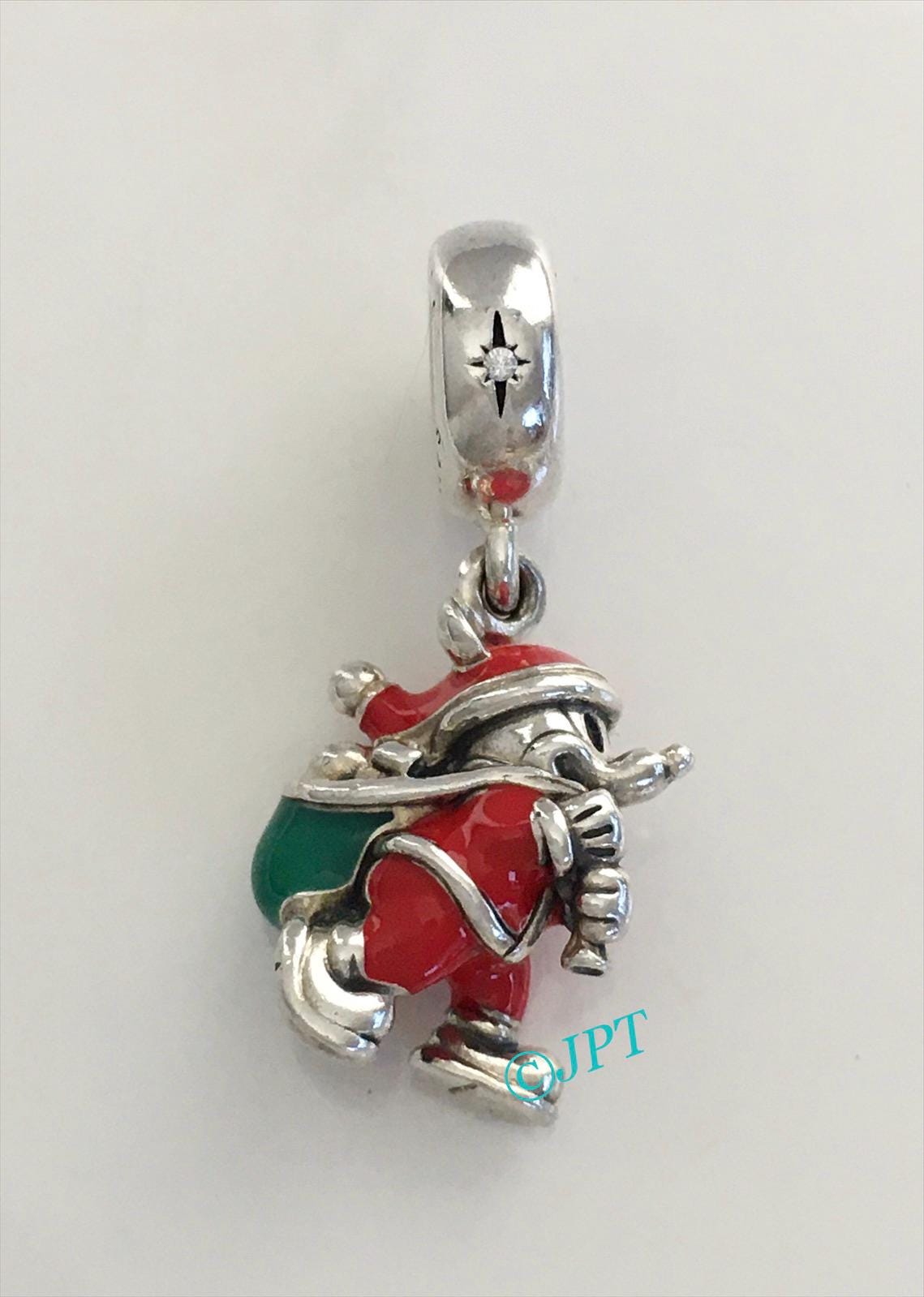 Pandora Disney Santa Mickey and Gift Bag Pendant Dangle Charm