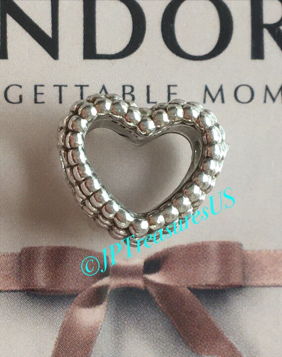 Authentic Pandora Open Heart Charm Pandora Beaded Heart Charm Pandora Charm Free Shipping Etsy Canada