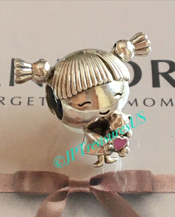 Pandora Girl with Pigtails Charm