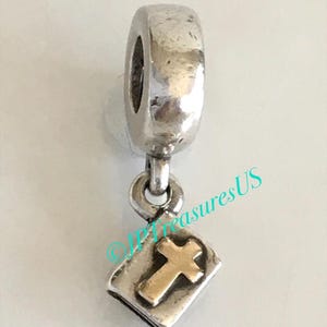 Pandora Bible Dangle Charm Two Tone Pandora Charm Pandora Retired Charm Free Shipping