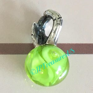 Authentic Trollbeads Spring Lime Green Murano Glass Bead Trollbeads Charm Trollbeads Free Shipping