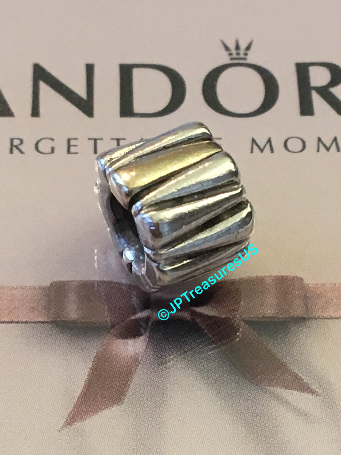 Authentic Pandora Triangles Pattern Charm Two Tone Retired | Etsy